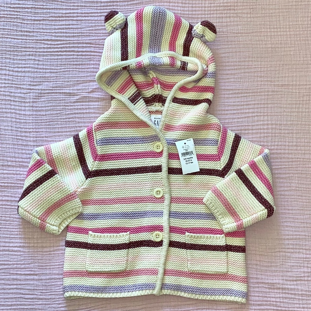 NWT Baby Girl Infant Hooded Sweater